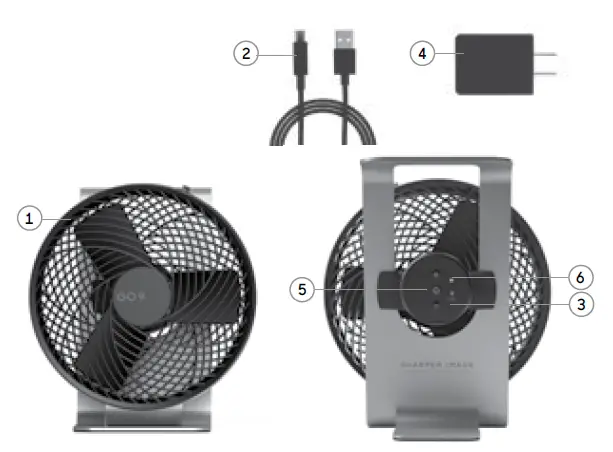 SHARPER IMAGE GO 9 Rechargeable Fan 100