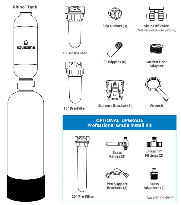 aquasana EQ-400 Rhino Whole House Water Filter Owner's Manual - BOX CONTENTS