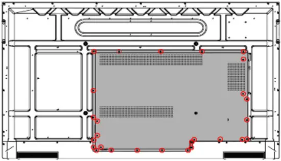 SHARP PN-65HC1 LCD Monitor Big Pad Back cover