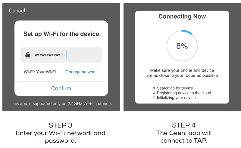 geeni GNC-WW107 Tap Smart WiFi Light Switch User Guide - Easy Mode
