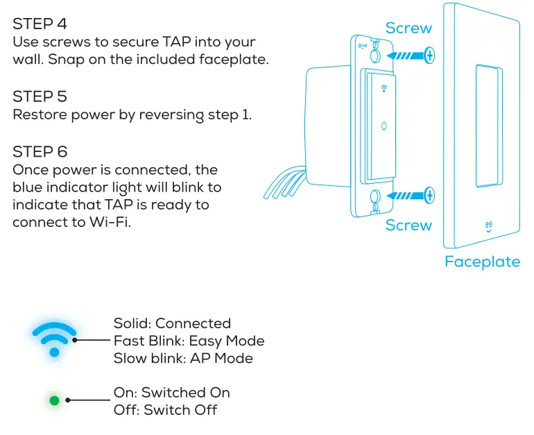 geeni GNC-WW107 Tap Smart WiFi Light Switch User Guide - Install
