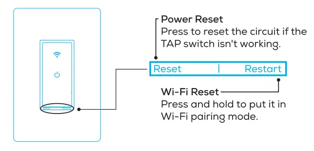 geeni GNC-WW107 Tap Smart WiFi Light Switch User Guide - Reset and restart