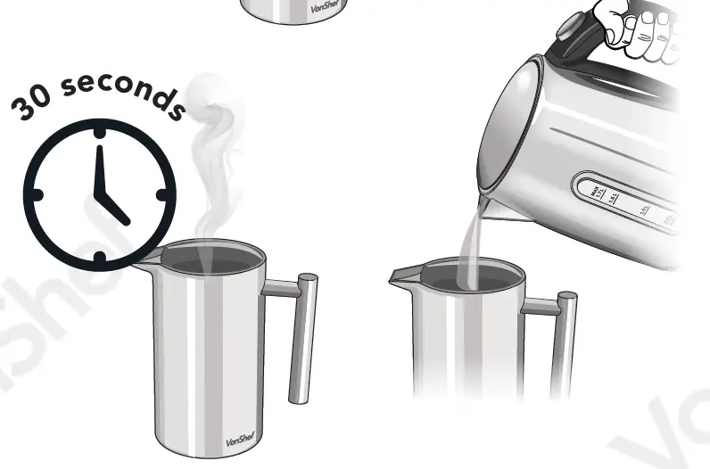 VonHaus 9000105 8 Cup Stainless Steel Cafetiere With Spoon 4