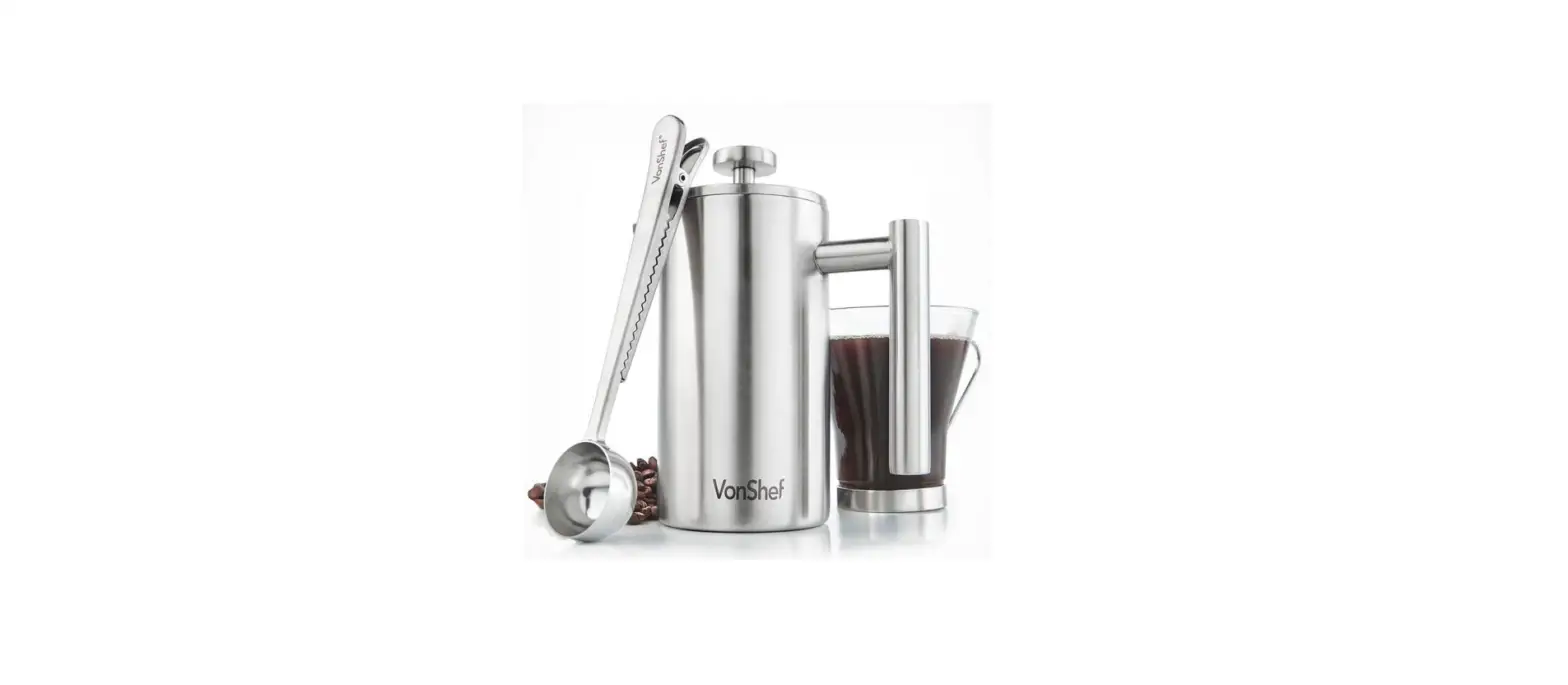 Vonhaus 9000105 8 Cup Stainless Steel Cafetiere With Spoon User Guide