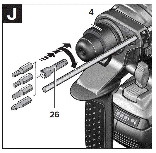 BOSCH GBH 36 V-LI Compact Professional Cordless Hammer Drill fig 10