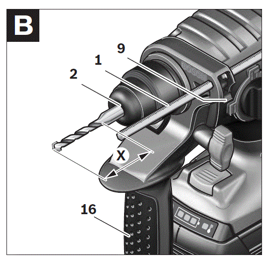 BOSCH GBH 36 V-LI Compact Professional Cordless Hammer Drill fig 2