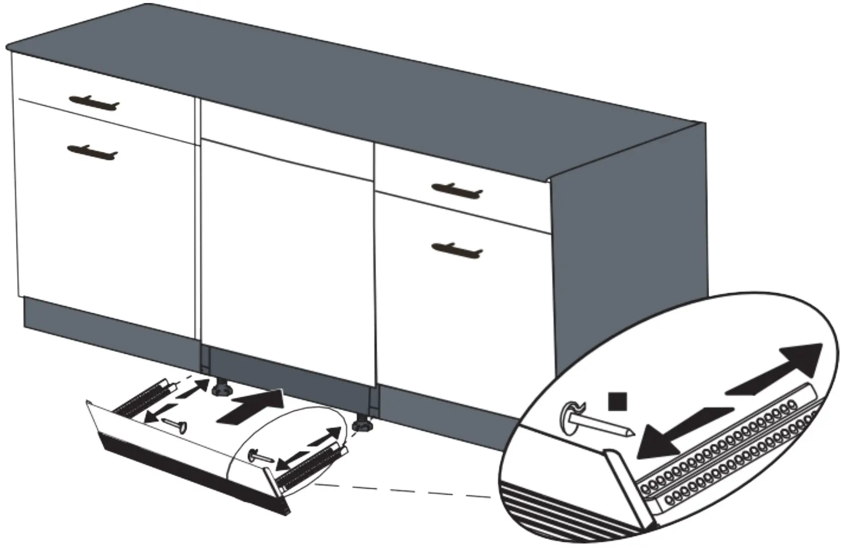 Adjusting The Movable Toe Kick