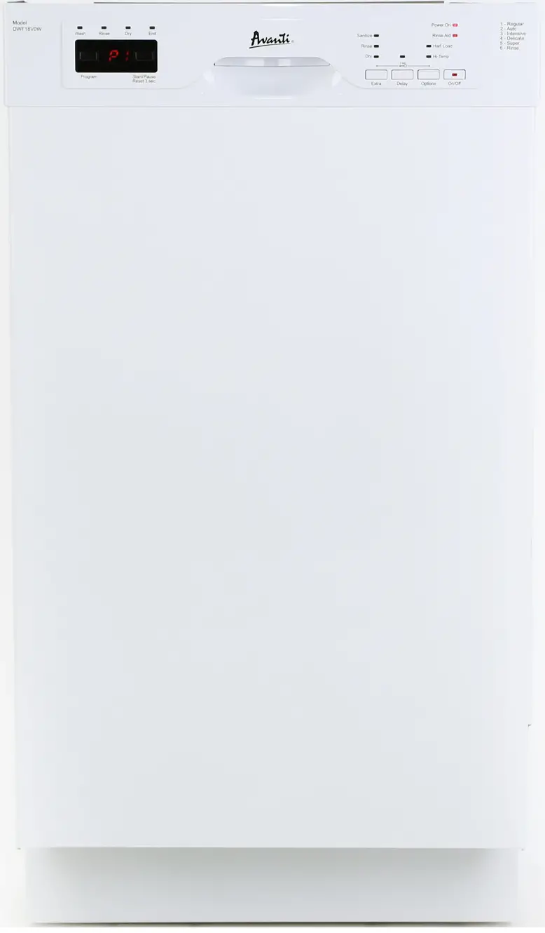 Avanti DWF18V0W 18-Inch Built-In Full Console Dishwasher