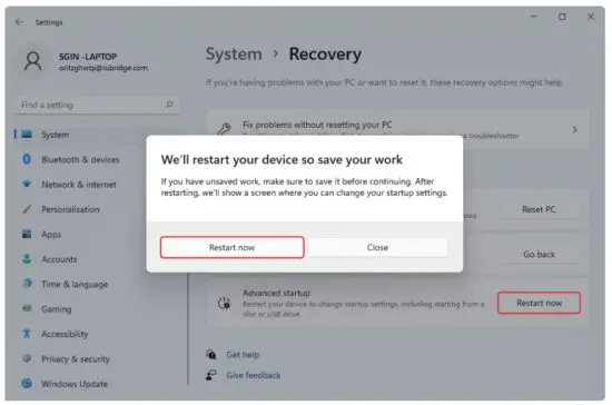 L FORWARD SGINX15 12GB DDR4 15 6 Inch Windows 11 Laptops with Celeron N4500 - System reset 2