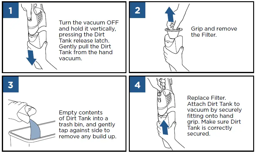 Emptying the Dirt Tank