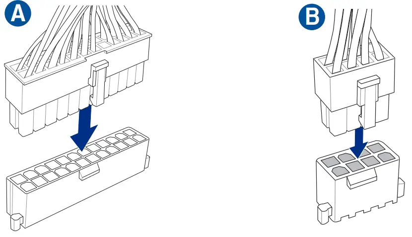 Install ATX power connectors