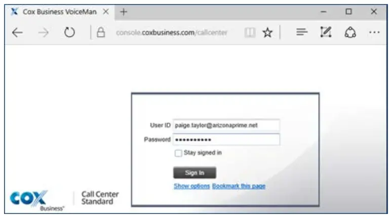 Cox Business Ip Centrex Call Center Standard Agent/supervisor User Manual