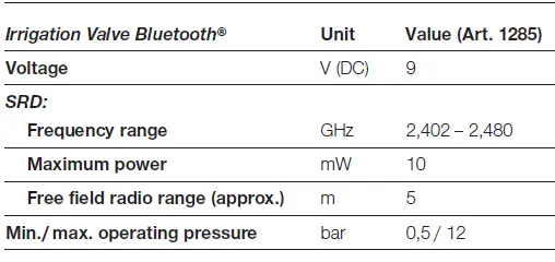 GARDENA Irrigation Valve 9V Bluetooth KK