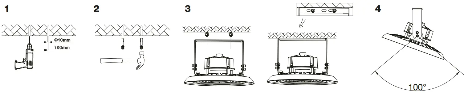 Lepro 350011 NW US 240W Dimmable UFO LED High Bay Light - Ceiling Mount