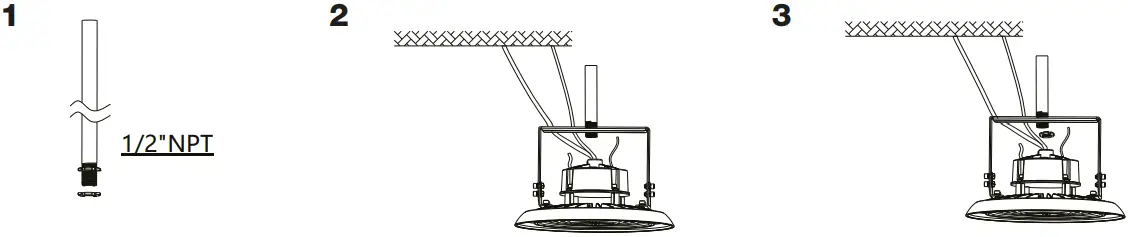 Lepro 350011 NW US 240W Dimmable UFO LED High Bay Light - NPT Mount