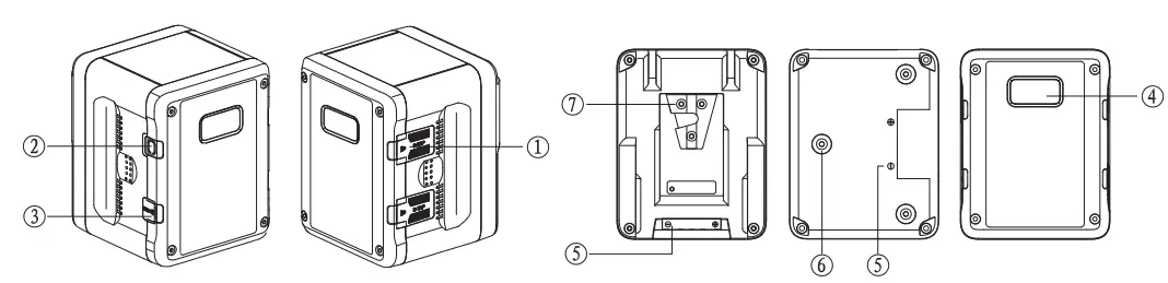 SWIT-PB-S220A-220Wh-Multi-Sockets-Square-Digital-Battery-FIG-1