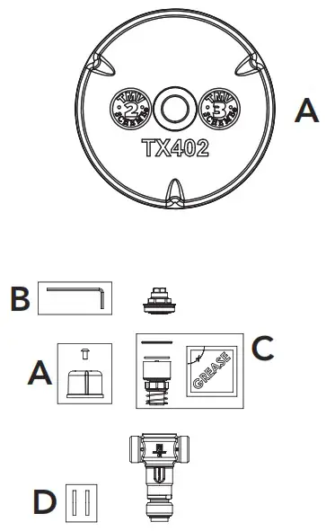 PEGLER TX402UAX Thermostatic Mixing Valve - exploded view of TMV assembly 3