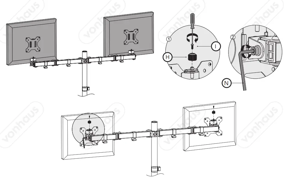 vonhaus 3005116 Double Monitor Mount with Clamp - fig11