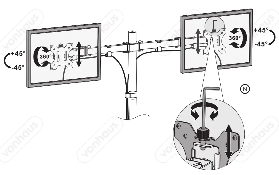 vonhaus 3005116 Double Monitor Mount with Clamp - fig12