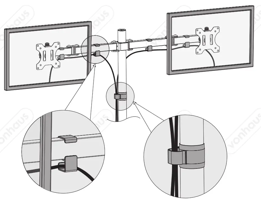 vonhaus 3005116 Double Monitor Mount with Clamp - fig13
