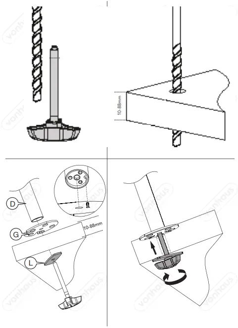 vonhaus 3005116 Double Monitor Mount with Clamp - fig6
