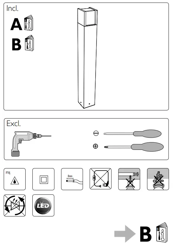 PHILIPS 16463 Arbour Post LED Lamp fig