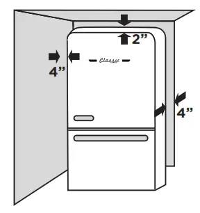 UNIQUE UGP-510L W AC Bottom Mount Refrigerator - OUTLINE DIMENSION