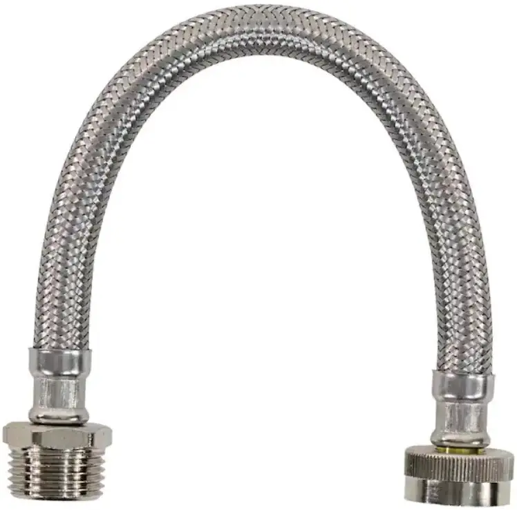 Premium STAINLESS STEEL WI12SSFM 1ft Braided Stainless Steel Water-Inlet Hose