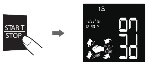 WRIST POSITIONING GUIDE SETTINGS - Start Stop button