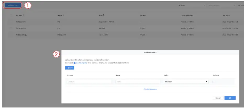 dji FlightHub 2 Cloud Based Aircraft Task Management Platform - Add Members