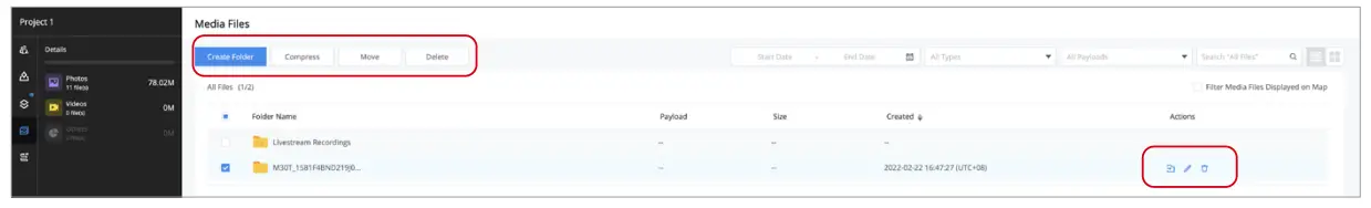 dji FlightHub 2 Cloud Based Aircraft Task Management Platform - Media Files