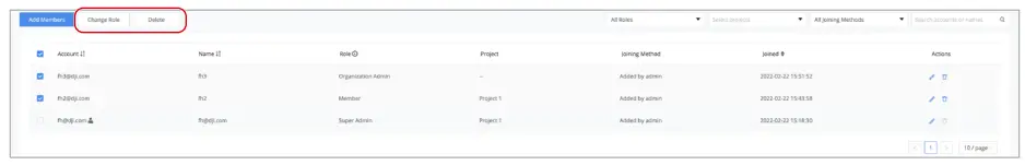 dji FlightHub 2 Cloud Based Aircraft Task Management Platform - delete all accounts