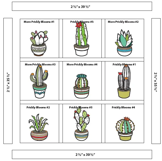 Fabric Confetti Prickly Blooms Wall Hang-12