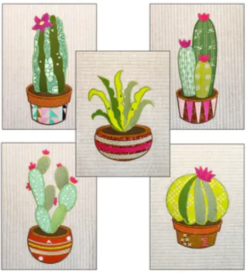 Fabric Confetti Prickly Blooms Wall Hang