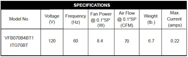 DELTA ITG70BT Ventilation Fan with Bluetooth Speaker-17