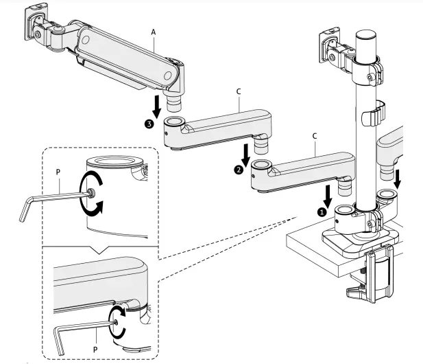 audizio-MAD30G-Triple-PC-Monitor-Bracket-Instruction-fig-7