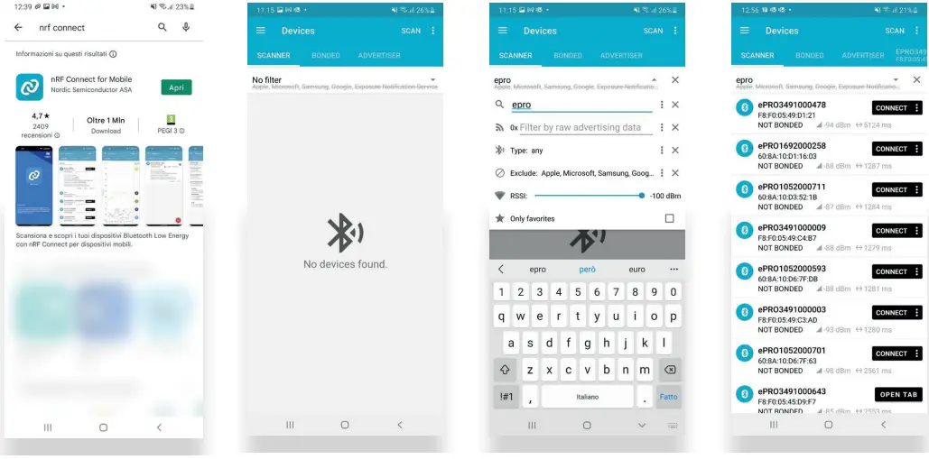 Download and Install the application nRF Connect