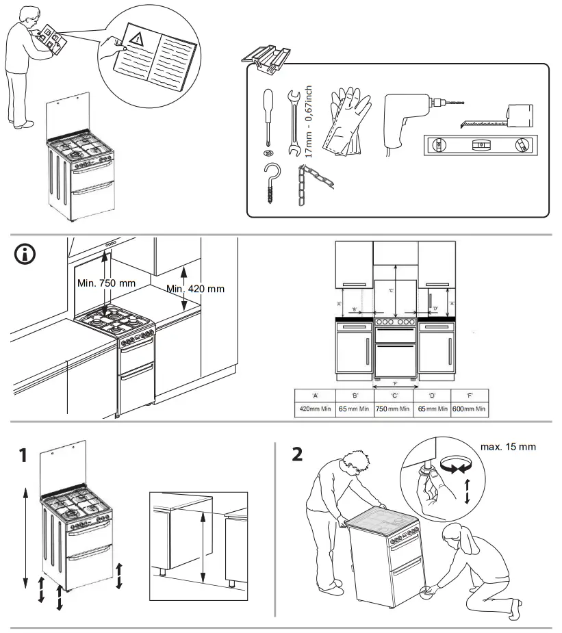 Hotpoint HDM67G0CMB UK Freestanding 60x60 Double Cooker - fig 18