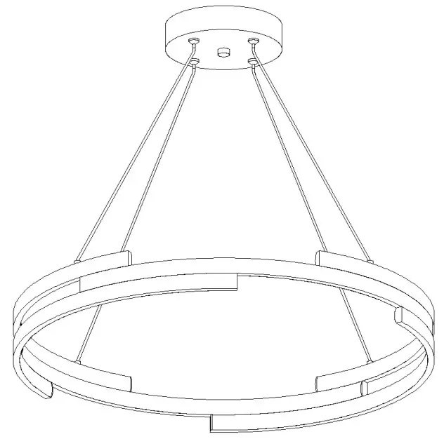 ZEVNI A04646 Elvin 6-Light Gold-Black Modern-Contemporary Chandelier -