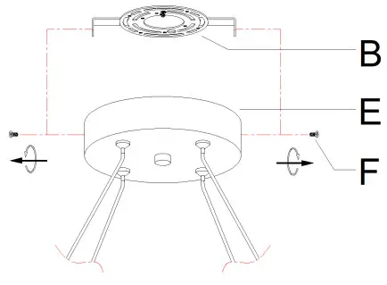 ZEVNI A04646 Elvin 6-Light Gold-Black Modern-Contemporary Chandelier - remove mounting