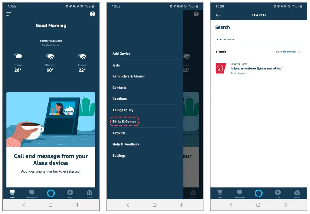 Adding “SmarterHome” to the Alexa app