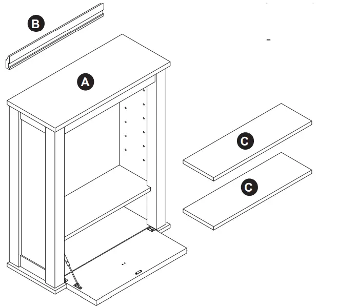 allen roth 1227WC-24-201 Mahogany Bathroom Wall Cabinet-FIG2