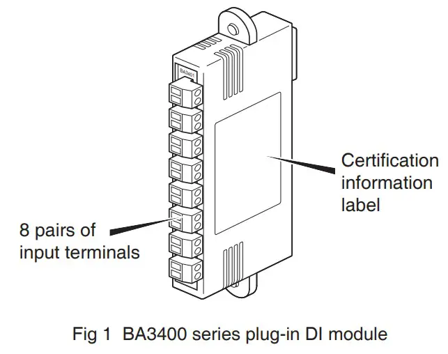 BEKA BA3400 Series Pageant Plug-in Digital Input Modules - fig 1