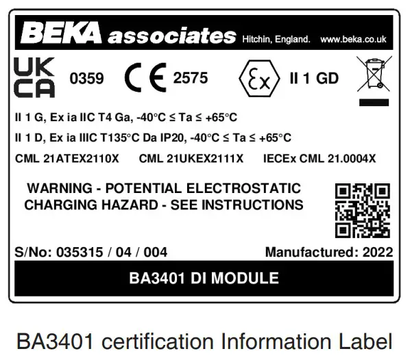 BEKA BA3400 Series Pageant Plug-in Digital Input Modules - fig 2
