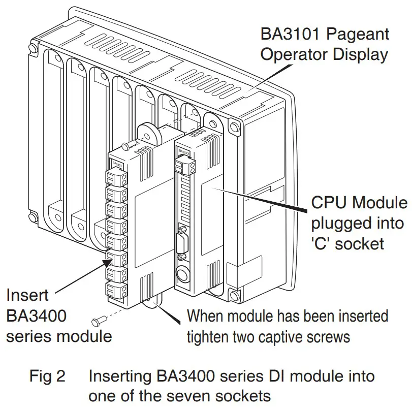 BEKA BA3400 Series Pageant Plug-in Digital Input Modules - fig 3