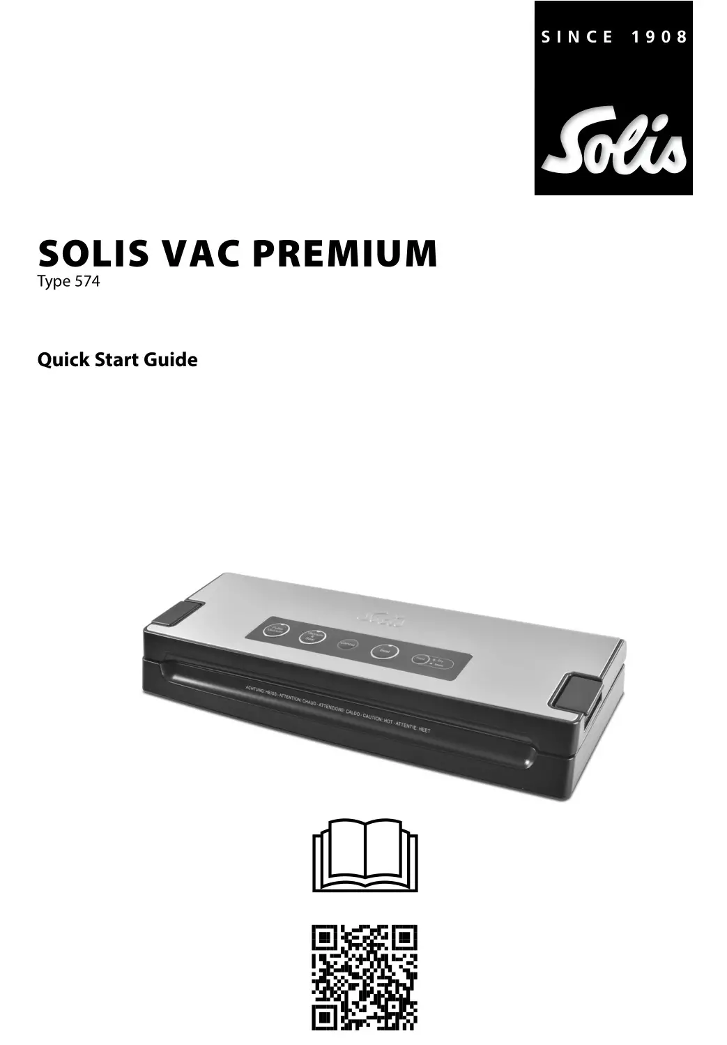 solis Type 574 VAC PREMIUM Food Vacuum Sealer User Guide