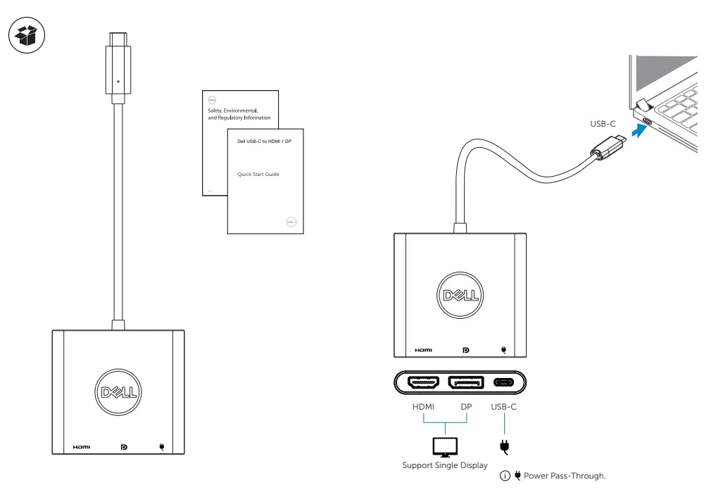 DELL USB C to HDMI DP with Power Pass Through-