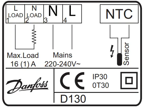 DEVIreg 130 Electronic Thermostat - diagram