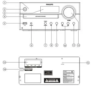 PHILIPS 4000 Series Micro Music System TAM4205 - Overview of the main unit