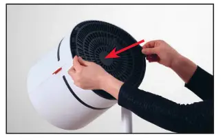 BONECO F220CC Air Shower Fan and Purifier Cleam and Cool - back grid